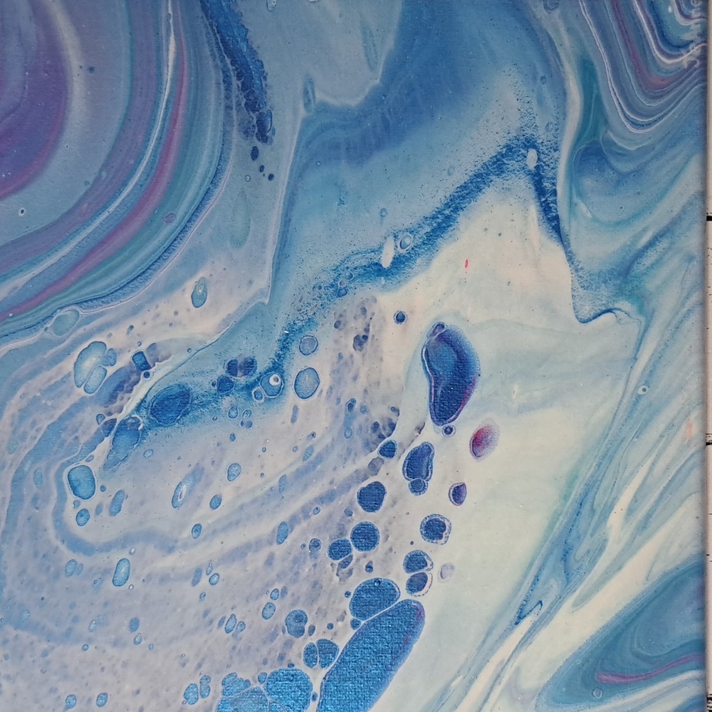 SOLD Hand Crafted Dolphins Acrylic Painting Original Fluid Wall Art Essential - Picture 7 of 9